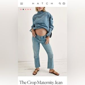 Hatch crop maternity jeans sz 8